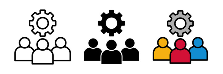 Teamwork icon Vector illustration stroke, filled and colored concept for web design.