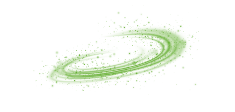 Green glowing light trail vector green line effect, winding green path, wave , curved energy vortex, futuristic background on a transparent PNG background	