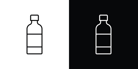 Bottle icon symbols in black illustrations set