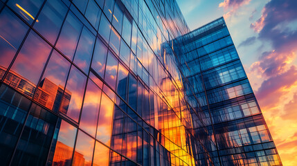 sunset over the city