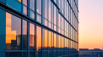 office building at sunset