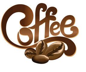 coffee beans on white background