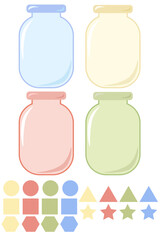 Educational game. Learning shapes and colors: circle, triangle, square, star, polygon, red, yellow, blue, green. Educational games for toddlers and children. Early development.