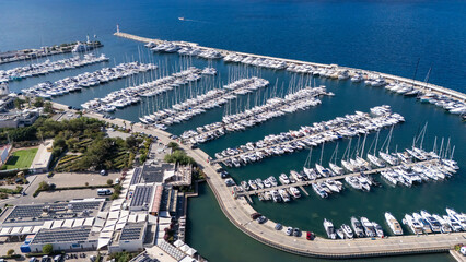 Scenic Aerial View of Turgutreis Marina in Bodrum, Turkey