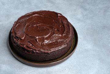 Chocolate cake with dark chocolate ganache topping
