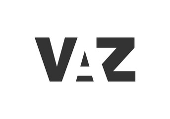 VAZ logo design. Initial letter V A Z bold font style for tech startups, consulting, corporate branding. Creative company name, headlines typography identity, trendy logotype.