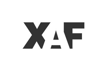 XAF logo design. Initial letter X A F bold font style for tech startups, consulting, corporate branding. Creative company name, headlines typography identity, trendy logotype.