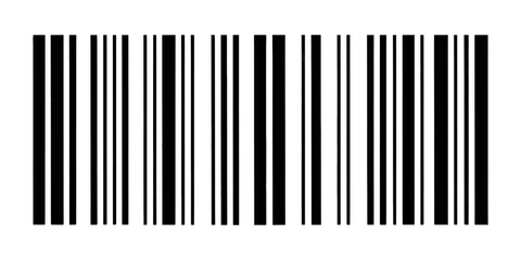 Simple Black and White Barcode Illustration for Product Identification and Inventory Management