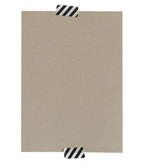 Blank craft notepaper mockup. Reminder message card template isolated on transparent background....