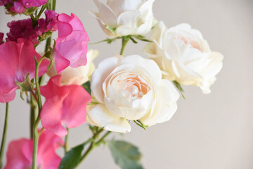 薔薇とスイートピー