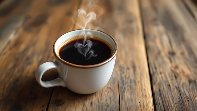 Traditional coffee cup with heart latte art in cultural design concept