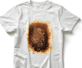 polo t shirt with iron burning stain 