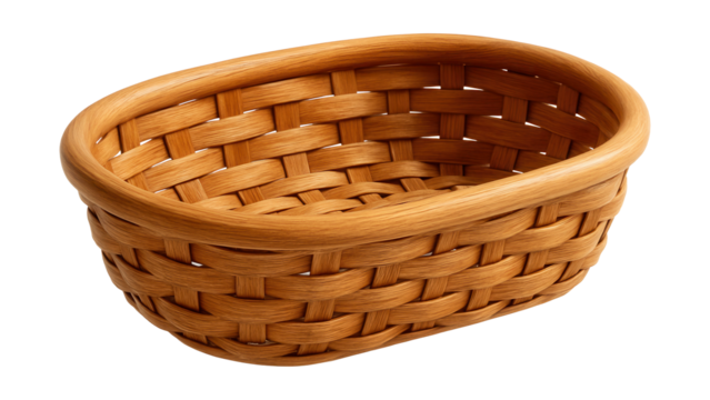 Woven wooden bread basket for a charming rustic dining experience.
