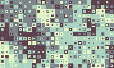 Fototapeta premium Abstract geometric pattern with muted pastel squares. Ideal for backgrounds, website designs, or modern textile prints. This pixelated texture evokes feelings of calm and sophistication.