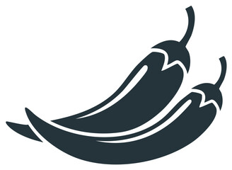 Stylized silhouette of two chili peppers