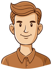 Fototapeta premium Friendly cartoon man character portrait illustration with a gentle smile