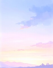 Vertical View of Lavender Sunset Sky