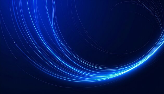 Abstract glowing circle lines on dark blue background. Geometric stripe line art design. Modern shiny blue lines. Futuristic technology concept. Suit for business, poster, brochure, banner, corporate.