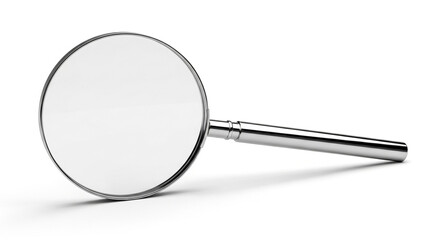 Magnifying glass close up for investigation research and detailed analysis tool