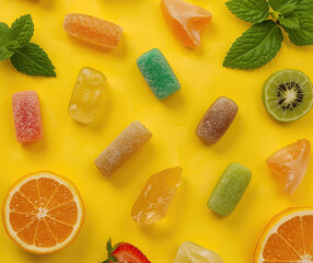 fruit jelly candies,set of sweets