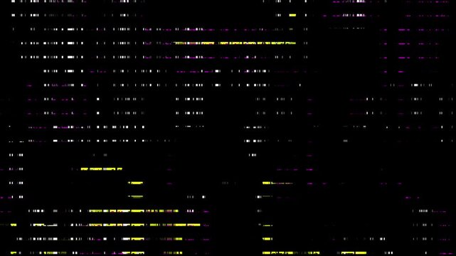 Sparse Digital Glitch Texture With Yellow Magenta and White Dots Keywords: abstract, digital