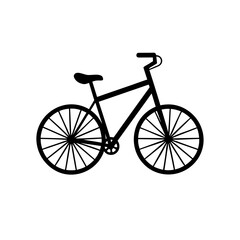 Silhouette of a simple bicycle art on transparent background