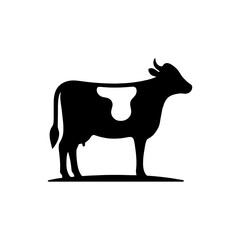 Dairy Cow Silhouette Vector Illustration for Agricultural Branding