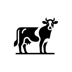 Bold Silhouette of a Dairy Cow for Farm