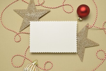 Christmas greeting card with Christmas decorations
