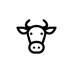 Minimalist Cow Head Icon for Dairy Branding