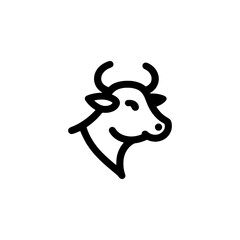 Minimalist Cow Head Illustration with Elegant Outline