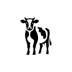 Elegant Black and White Cow Vector Illustration