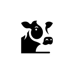 Modern Bovine Silhouette A Vector Cow Portrait