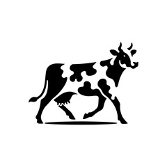 Dairy Farm Icon A Bold Black and White