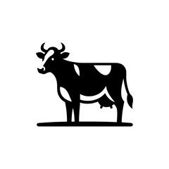 Minimalist Spotted Cow Illustration in a Flat Vector