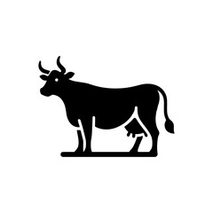 Silhouette Cow Livestock Vector Illustration Design