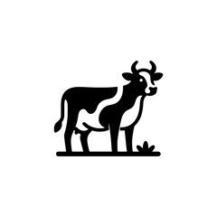 Elegant Black and White Dairy Cow Symbol Vector