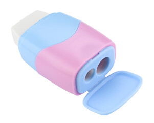 Eraser sharpener isolated on a transparent background. Full depth of field. PNG.