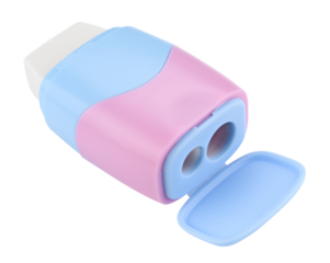 Eraser sharpener isolated on a transparent background. Full depth of field. PNG.