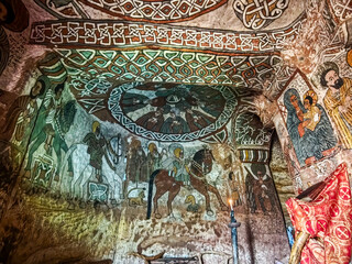 The old paintings of Abuna Yemata Guh near Megab on Ethopia