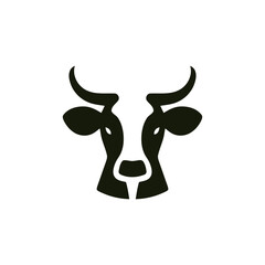 Bold Minimalist Cow Head Vector Illustration for Dairy Branding