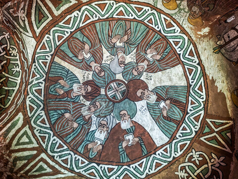 The old paintings of Abuna Yemata Guh near Megab on Ethopia