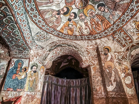 The old paintings of Abuna Yemata Guh near Megab on Ethopia