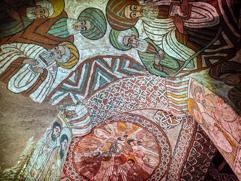 The old paintings of Abuna Yemata Guh near Megab on Ethopia