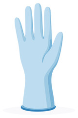 Obraz premium Single light blue medical glove isolated on a white background illustration