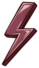 Maroon Lightning Bolt Graphic Symbol Power Energy Icon Electricity Shape