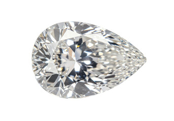 Isolated pear-shaped diamond shimmering in the light, brilliant sparkle, perfect for jewelry designs
