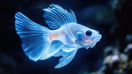 Fototapeta premium A fish with an ethereal glow in its fins that seems to flicker like a distant star