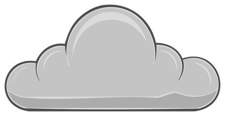 Fototapeta premium Simple Gray Cloud Graphic, Soft Rounded Shape, Vector Illustration for Web Design or Weather Forecast