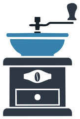 Manual Coffee Grinder Icon for Fresh Bean Preparation and Brewing
